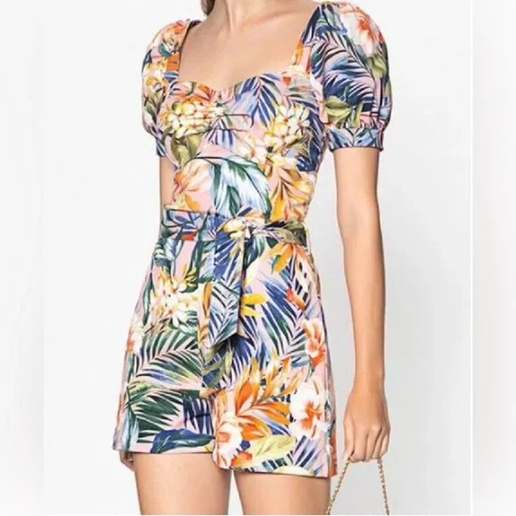 Ela Colombia Tropical Print Cotton Romper